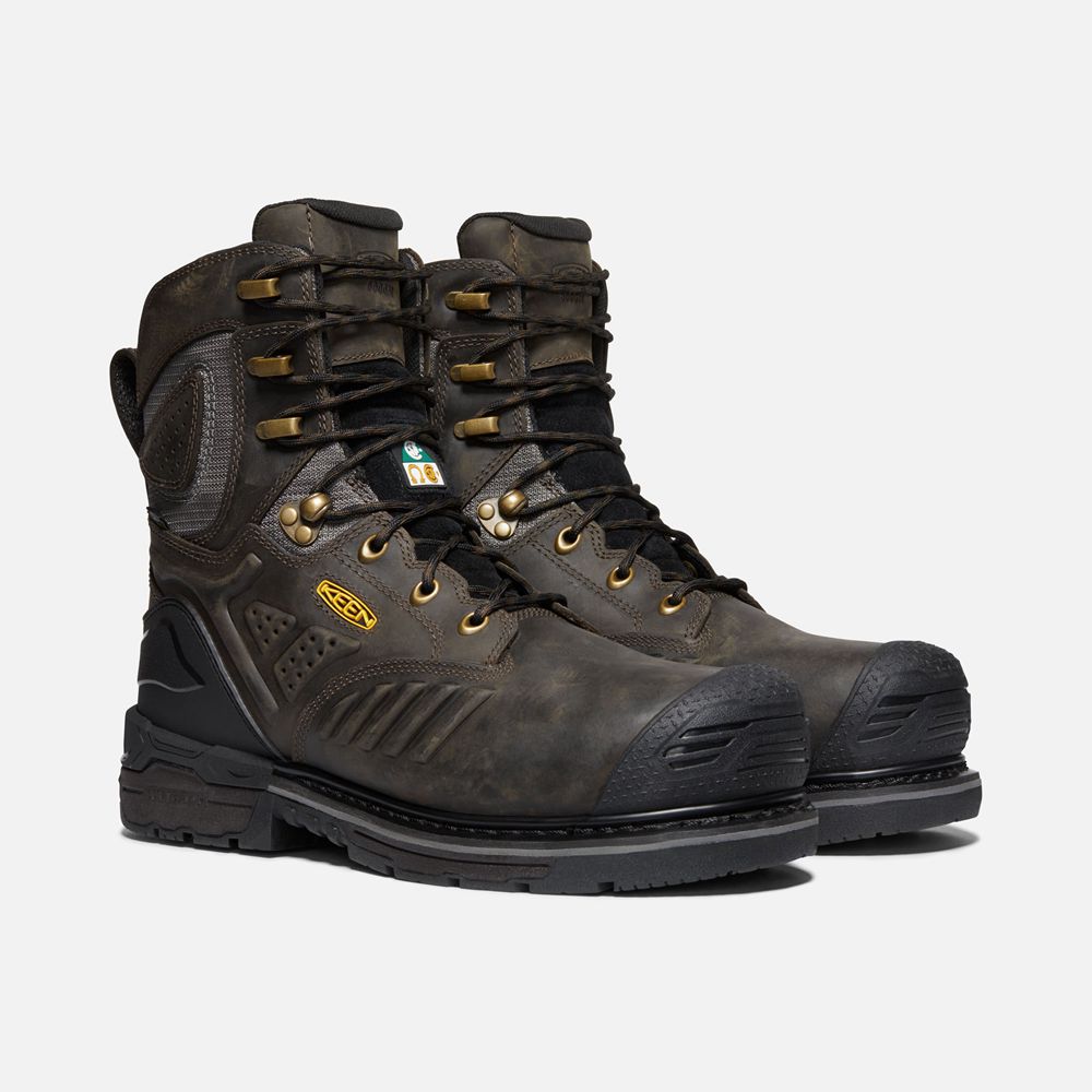 Botte de Travail Keen Homme Noir Marron | Csa Philadelphia+ 8\" Insulated Waterproof (Carbon-Fiber To